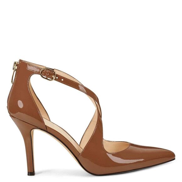 Minshluu Womens High Heels Pointed Toe Pumps Crossed Strap D'orsay Zip Up Stile - Picture 2 of 6